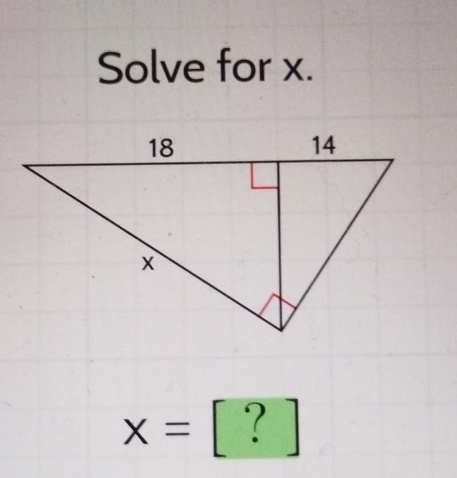 Solve for x. 
2
x= | .