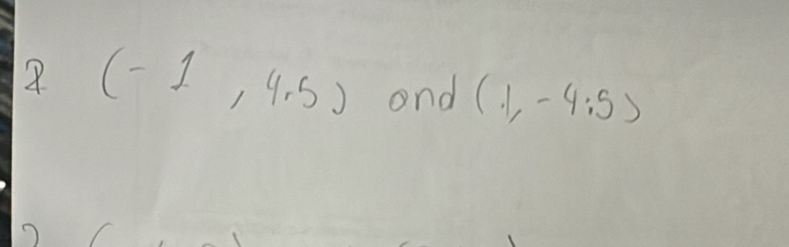 Q(-1,4.5) and (1,-4:5)