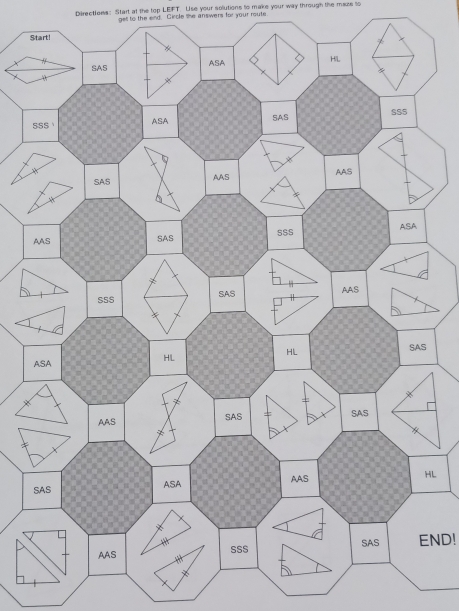 Directions: Start at the top LEFT. Lise your solutions to make your way through the maze to 
geltl to the end. Circle the answers for your route. 
L 
END!