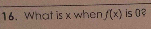 What is x when f(x) is 0?