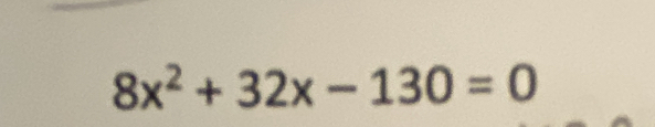 8x^2+32x-130=0