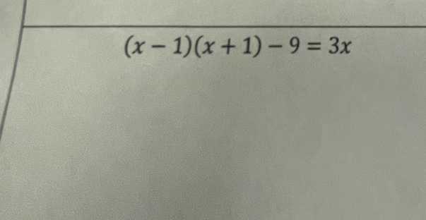 (x-1)(x+1)-9=3x