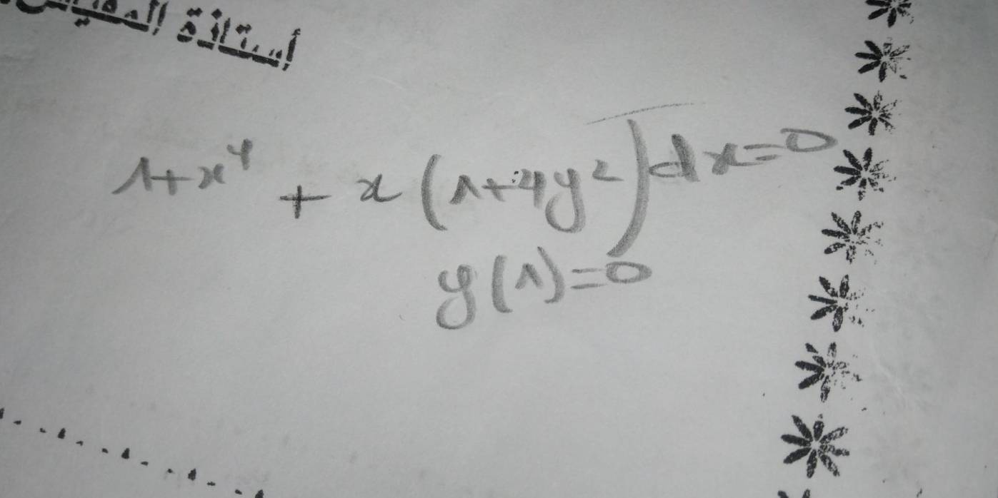 1+x^4+x(1+4y^2)dx=0
g(1)=6