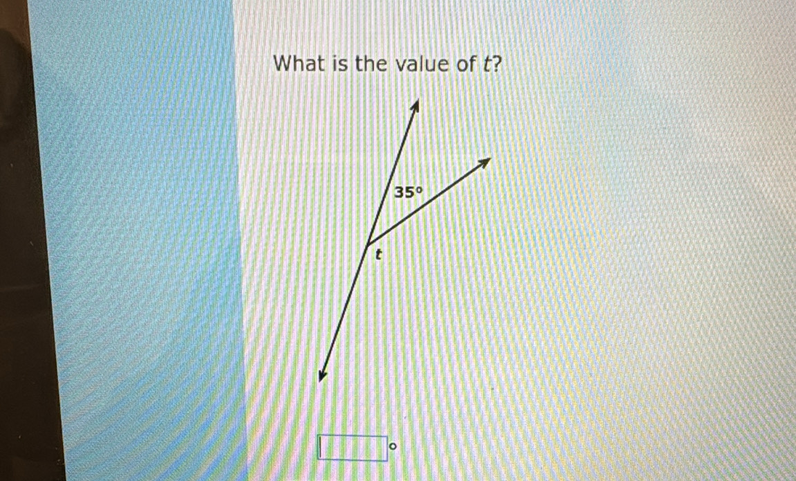 What is the value of t?
35°
t
□°