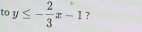 to y≤ - 2/3 x-1 ？