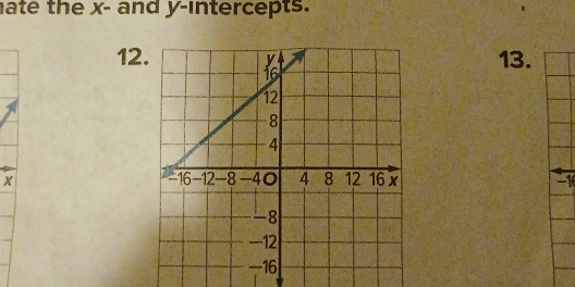 ate the x - and y-intercepts.
1213.
x -1