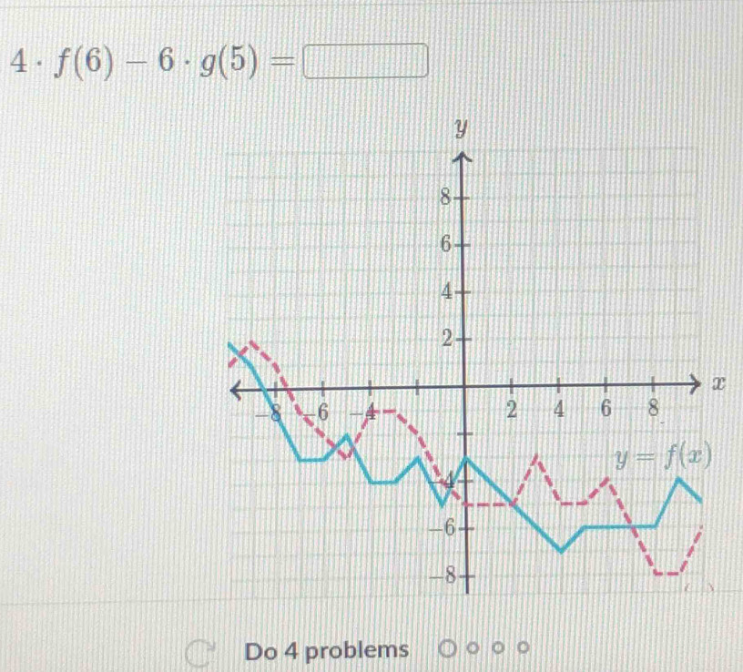 4· f(6)-6· g(5)=□
x
Do 4 problems