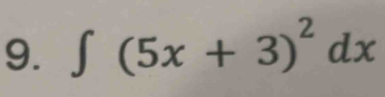 ∈t (5x+3)^2dx