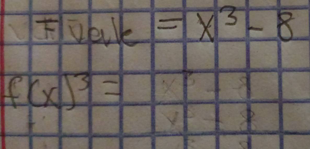 Fuble =x^3-8
f(x)^3=