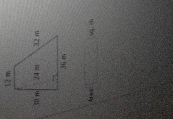 Area:  1/2 *  2/3 *  1/2 = □ /1  sq. m