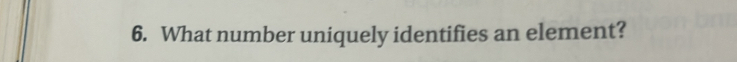 What number uniquely identifies an element?