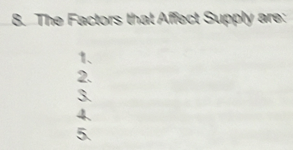 The Factors that Affect Supply are:
1、
2.
3.
a