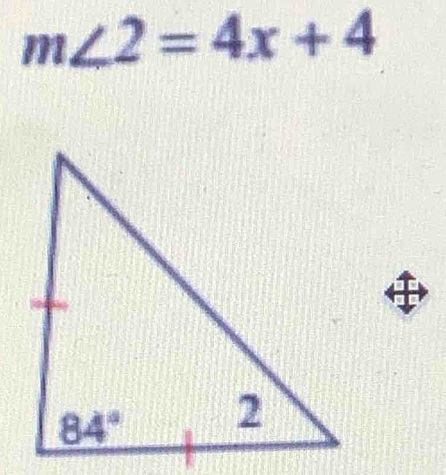 m∠ 2=4x+4