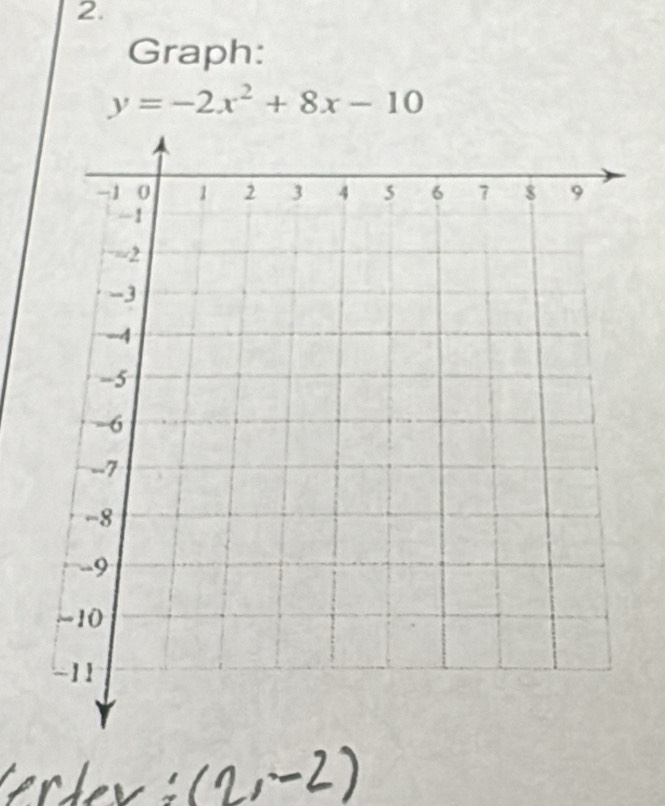 Graph:
y=-2x^2+8x-10
r d e