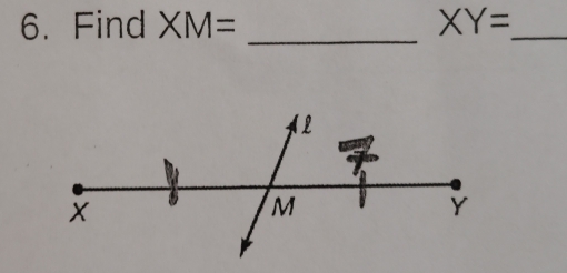 Find XM= _ XY= _