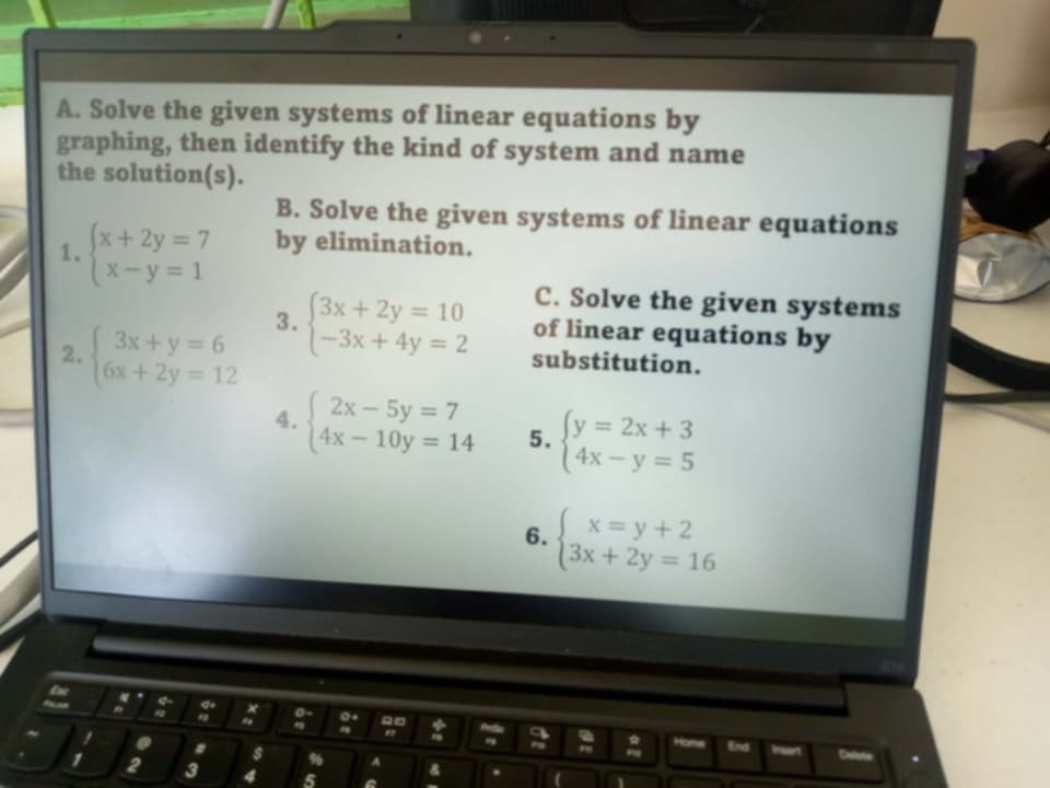 Solved: Solve the given systems of linear equations by graphing, then ...
