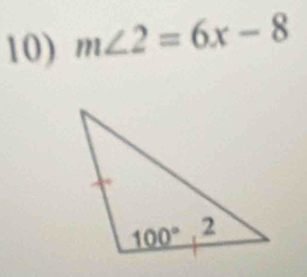 m∠ 2=6x-8