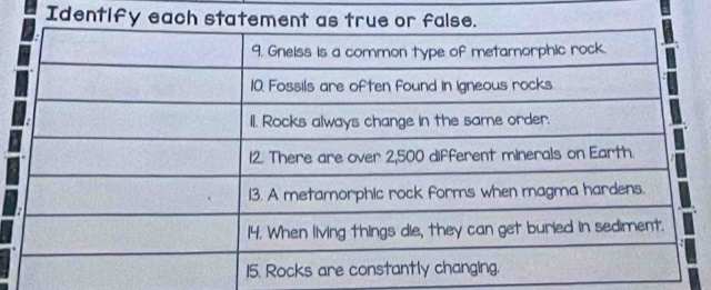 Identify each statemen