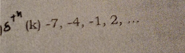 (k)-7,-4,-1,2,.