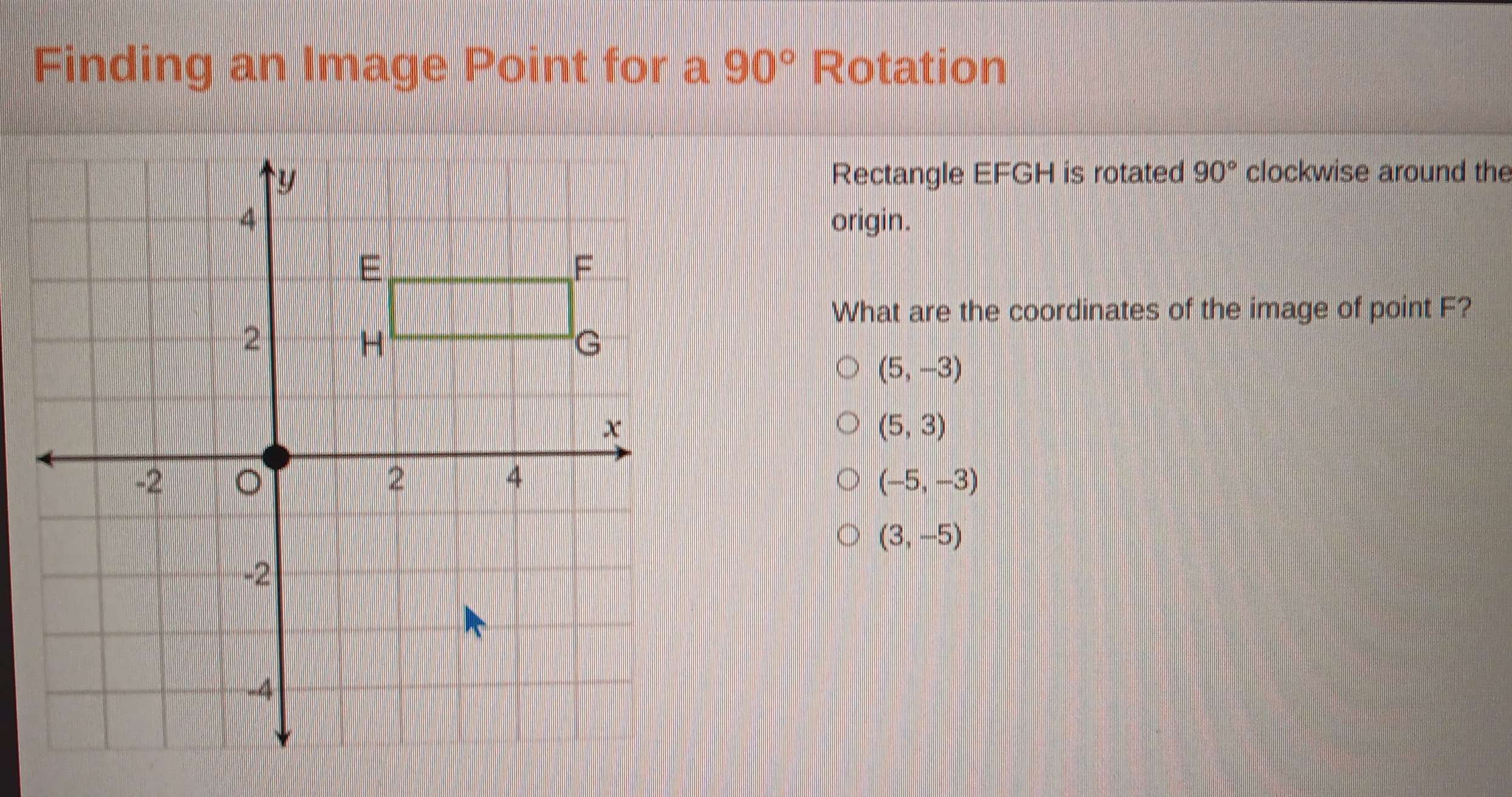 Solved: Finding an Image Point for a 90° Rotation Rectangle EFGH is ...