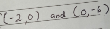 (-2,0) and (0,-6)