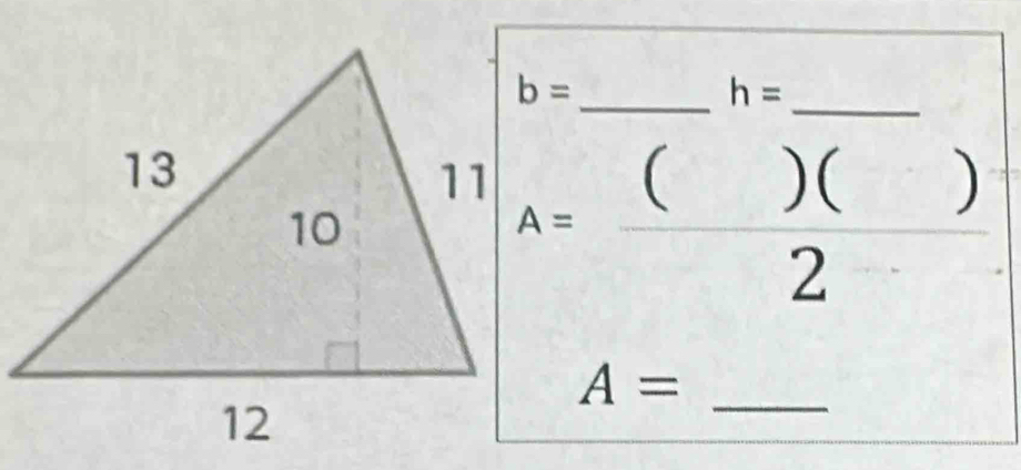 h=
_
A= ()()/2 
A= _