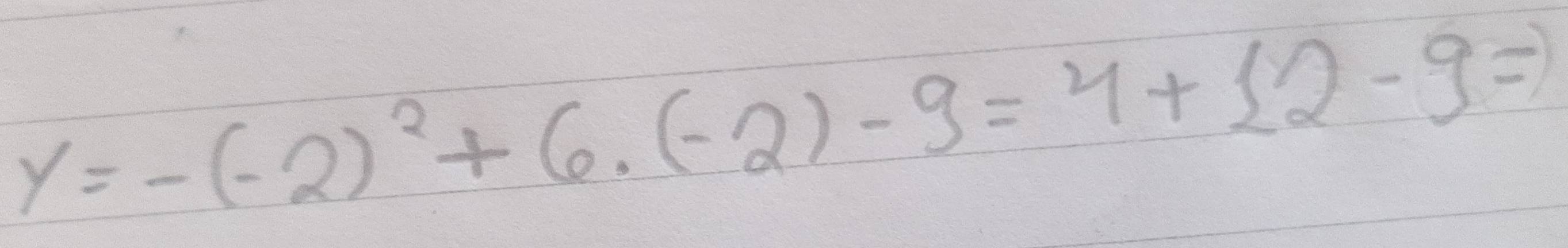 y=-(-2)^2+6· (-2)-9=4+12-9=