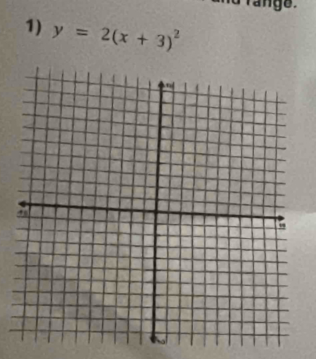 range . 
1) y=2(x+3)^2