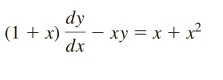 (1+x) dy/dx -xy=x+x^2