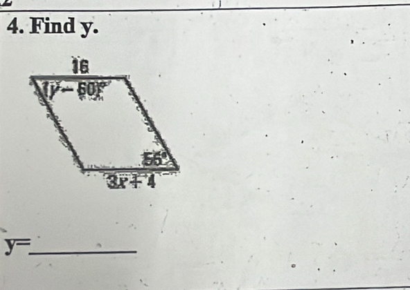 Find y.
y= _