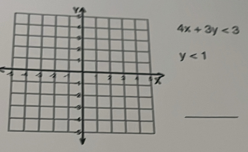 4x+3y<3</tex>
y<1</tex> 
_