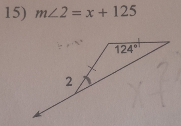 m∠ 2=x+125