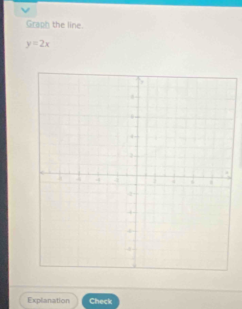 Graph the line.
y=2x
Explanation Check