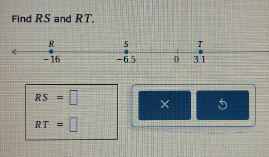 Find RS and RT.
RS=□
× 5
RT=□