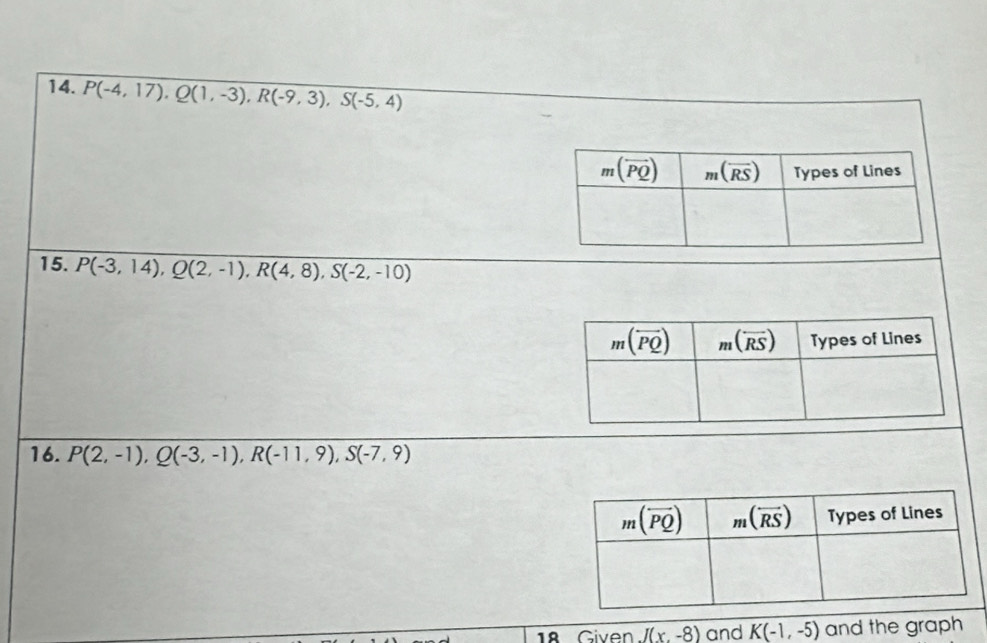 Given J(x.-8) and K(-1,-5) and the graph