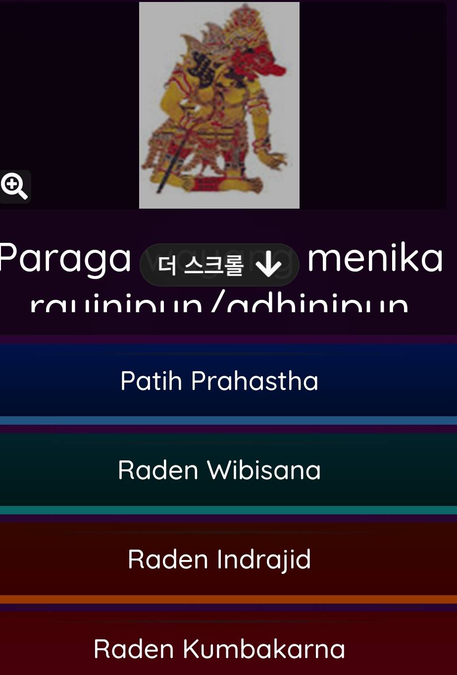 Paraga ^ menika
rauininun/adhininun
Patih Prahastha
Raden Wibisana
Raden Indrajid
Raden Kumbakarna