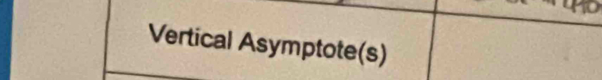 Vertical Asymptote(s)