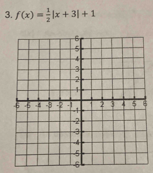 f(x)= 1/2 |x+3|+1