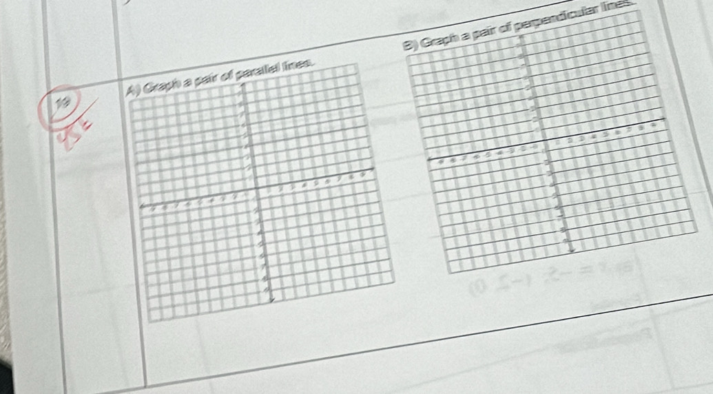 Graph a pair of perpendicular lines 
1
y
a
5
4
a