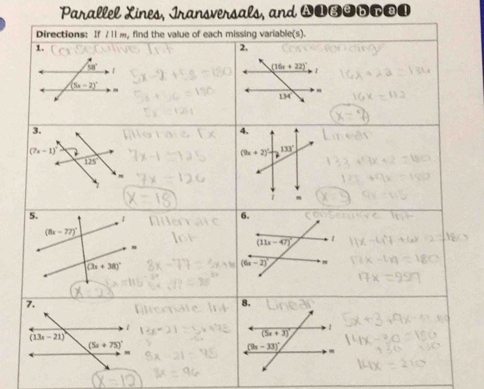 Parallel Xines, Iransversals, and AIBªD701