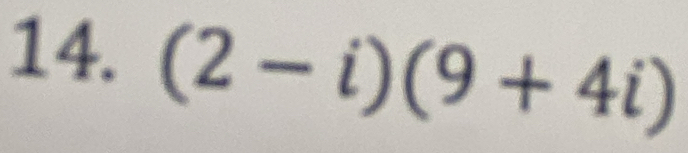 (2-i)(9+4i)