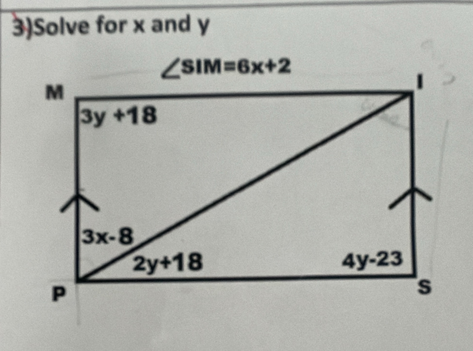 3)Solve for x and y