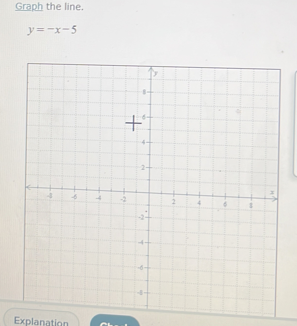 Graph the line.
y=-x-5
Explanation