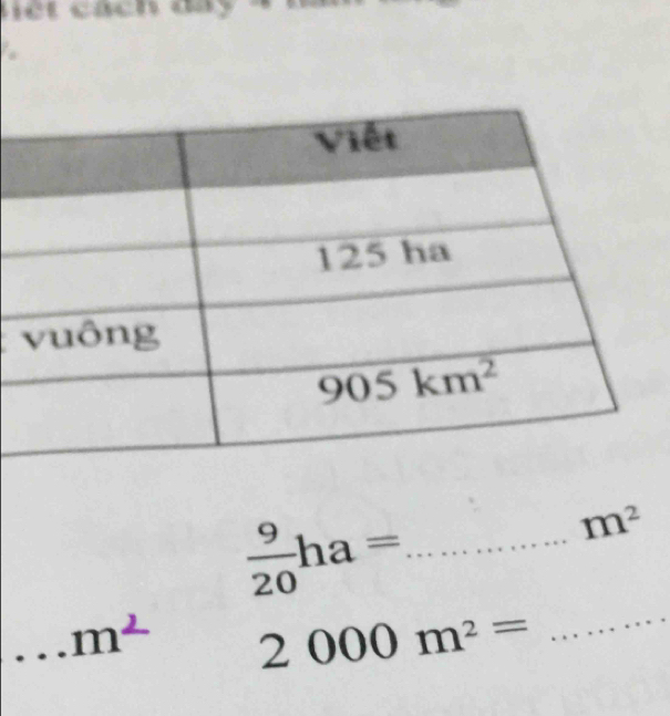  9/20 ha= _ ()^(A-()CO_2) m^2
-
_ m^2 2000m^2=
_