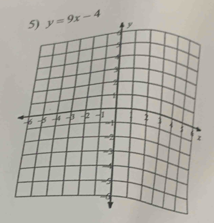 y=9x-4