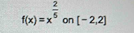 f(x)=x^(frac 2)5 on [-2,2]