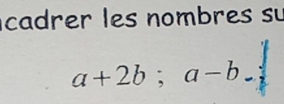 cadrer les nombres su
a+2b; a-b^(□)