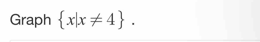 Graph  x|x!= 4.