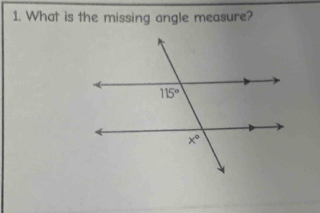 What is the missing angle measure?