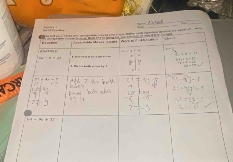 Name Per_
Algebra 1 Date
_